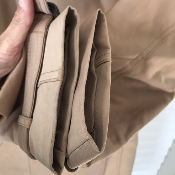 Zara Trench Coat Faux Suede Belted Pockets Buckled Sleeves Size XS - Picture 12 of 17